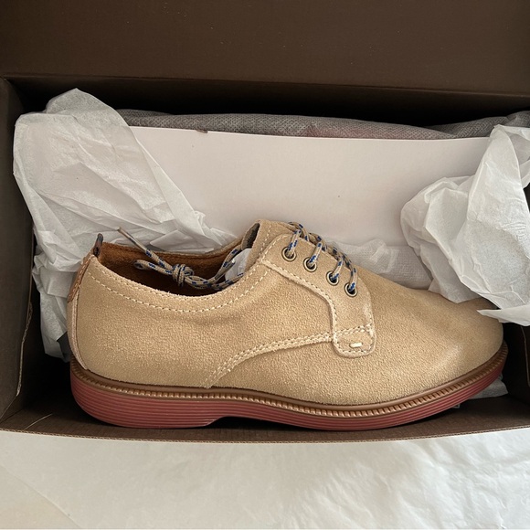 BNWT Florsheim Boys Tan Suede Dress Shoes sz 2Y with box Supacush - Picture 7 of 10